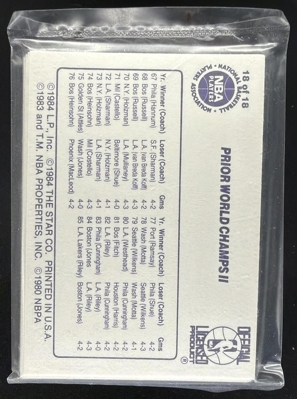 1984-85 Star All-Star Game Kareem Abdul Jabarr Lakers Sealed