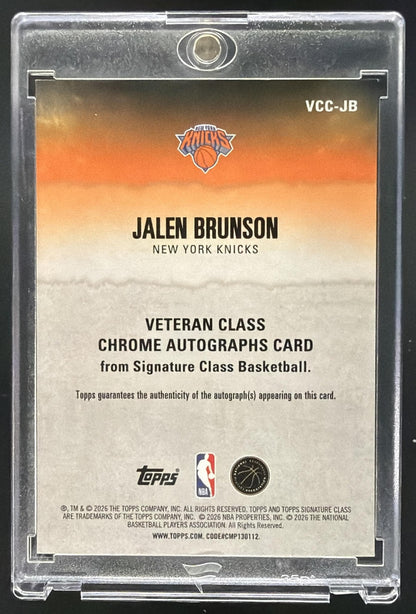 2025 Topps Signature Class Jalen Brunson #VCC-JB Veteran Chrome Auto Gold Refractor /10