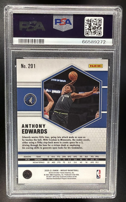2020-21 Panini Mosaic Anthony Edwards #201 RC PSA 10