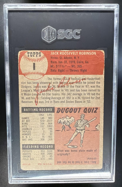 1953 Topps Jackie Robinson #1 SGC 1