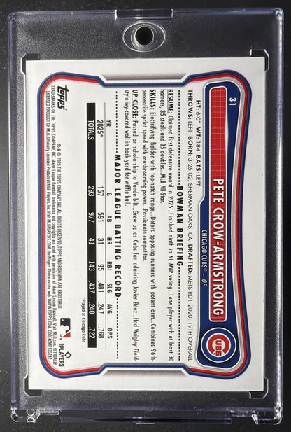 2026 Bowman Pete Crow-Armstrong #31 Black 6/10
