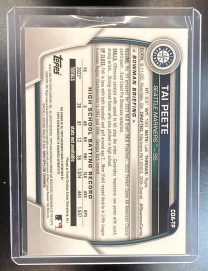 2023 Bowman Draft Chrome Tai Peete #CDA-TP Auto 1st Bowman