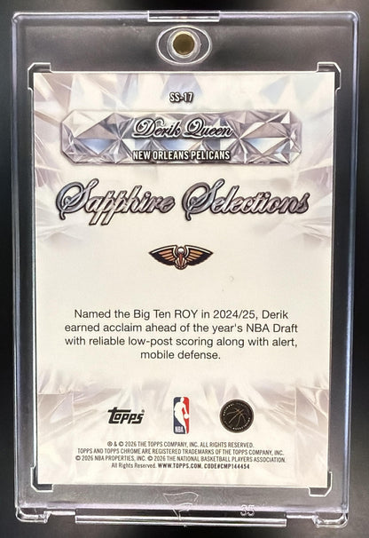 2025-26 Topps Chrome Update Sapphire Derik Queen #SS-17 Selections Red /5 RC