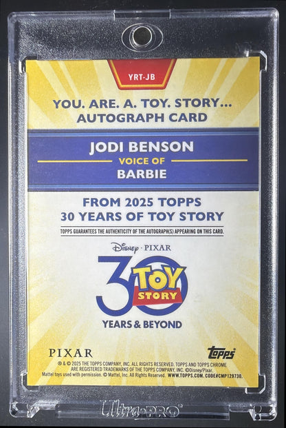 2025 Topps 30 Years of Toy Story Jodi Benson as Barbie #YRT-JB You Are A Toy Story Auto