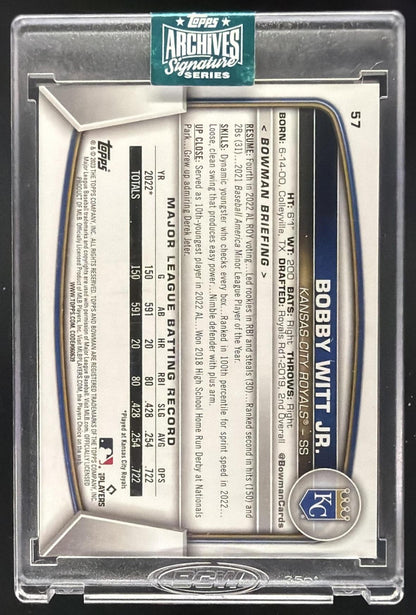 2024 Topps Archives Bobby Witt Jr. #FF-BW Fan Favorites Premium Auto /99
