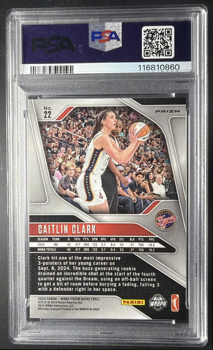 2024 Panini WNBA Prizm Caitlin Clark #22 Ice RC PSA 9