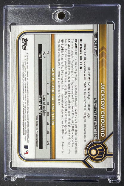 2022 Bowman Mega Box Jackson Chourio #BCP-79 Mojo Refractor /150