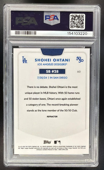 2024 Topps 50/50: Shohei Ohtani #60 Chrome Refractor PSA 10
