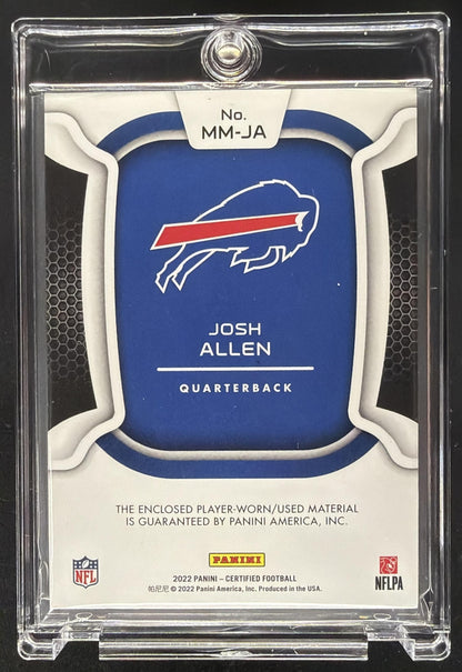 2022 Panini Certified Josh Allen #MM-JA Materials Mirror Teal 4/15