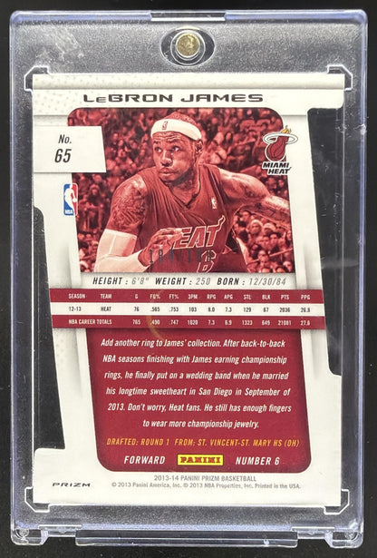 2013-14 Panini Prizm LeBron James #65 Light Blue Die Cut /199