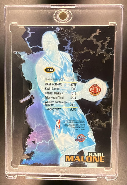 1997-98 Topps Stadium Club Karl Malone #T14A Triumvirate Luminous
