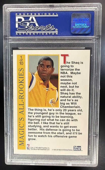 1992-93 Hoops Shaquille O'Neal #1 Magic's All Rookie Team RC PSA 9