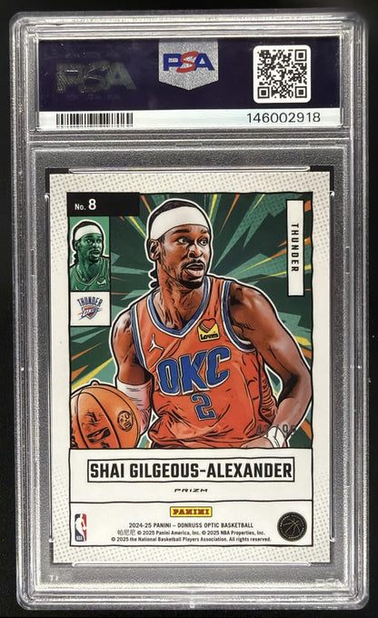 2024 Panini Donruss Optic Shai Gilgeous-Alexander #8 Net Marvels Red /99 PSA 9