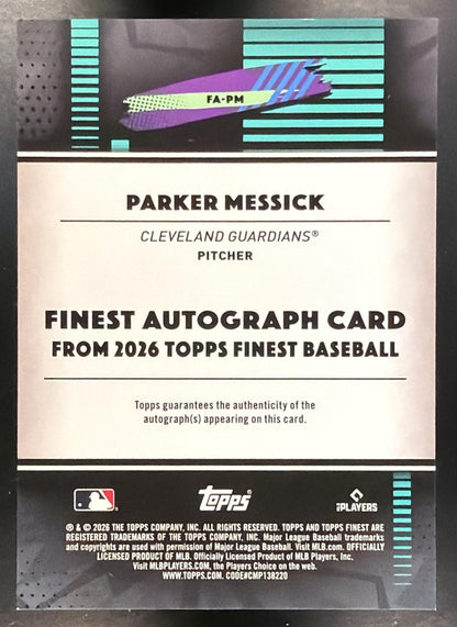 2026 Topps Finest Parker Messick #FA-PM Auto Sky Blue Refractor 95/199 RC