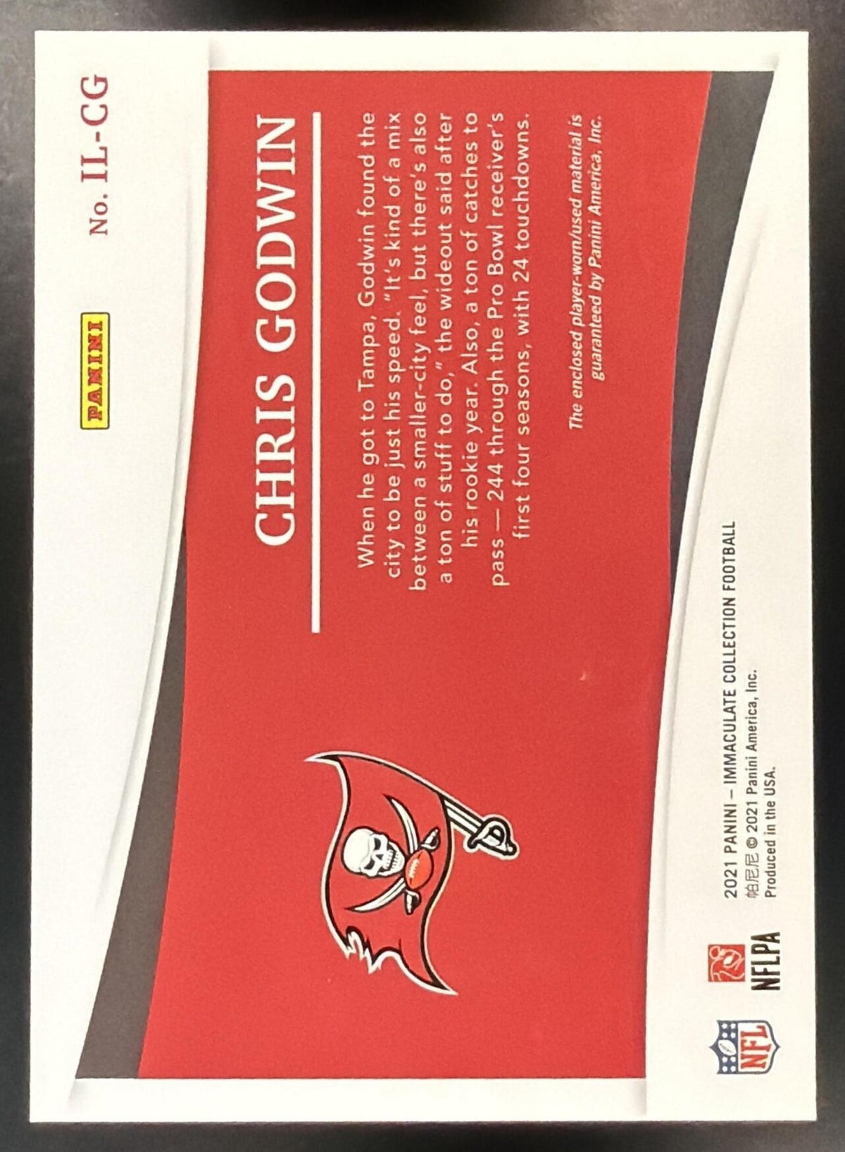2021 Panini Immaculate Chris Godwin #IL-CG Logos Patch 3/5