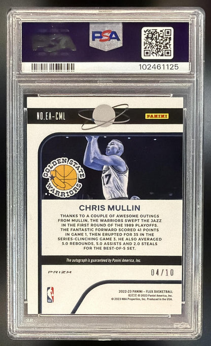 2022-23 Panini Flux Chris Mullin #EA-CML Equinox Auto Gold 4/10 PSA 10