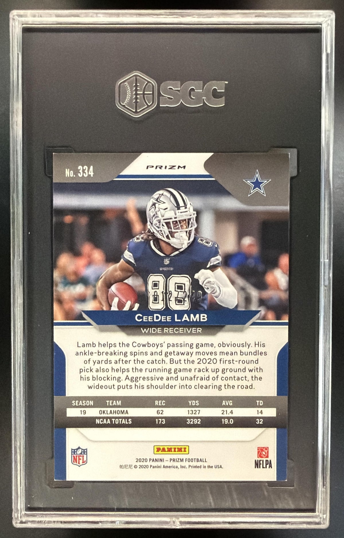 2020 Panini Prizm CeeDee Lamb #334 Silver RC SGC 9.5