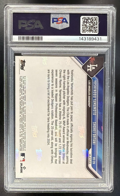 2023 Topps Now Off-Season Yoshinobu Yamamoto Shohei Ohtani #OS-26 PSA 10 Dodgers