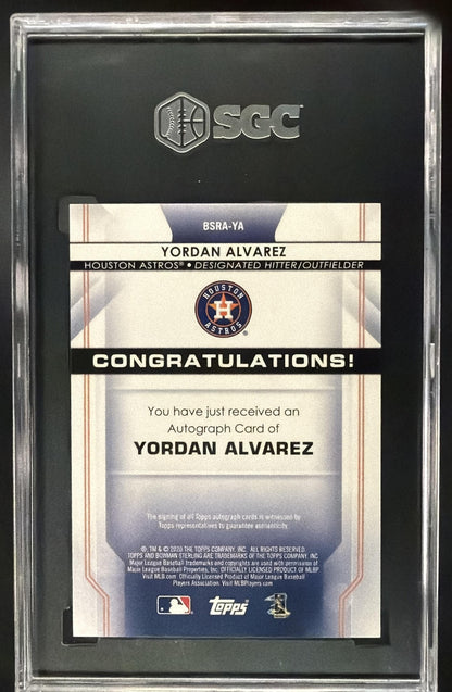 2020 Bowman Sterling Yordan Alvarez #BSRA-YA Rookie Auto RC SGC 10