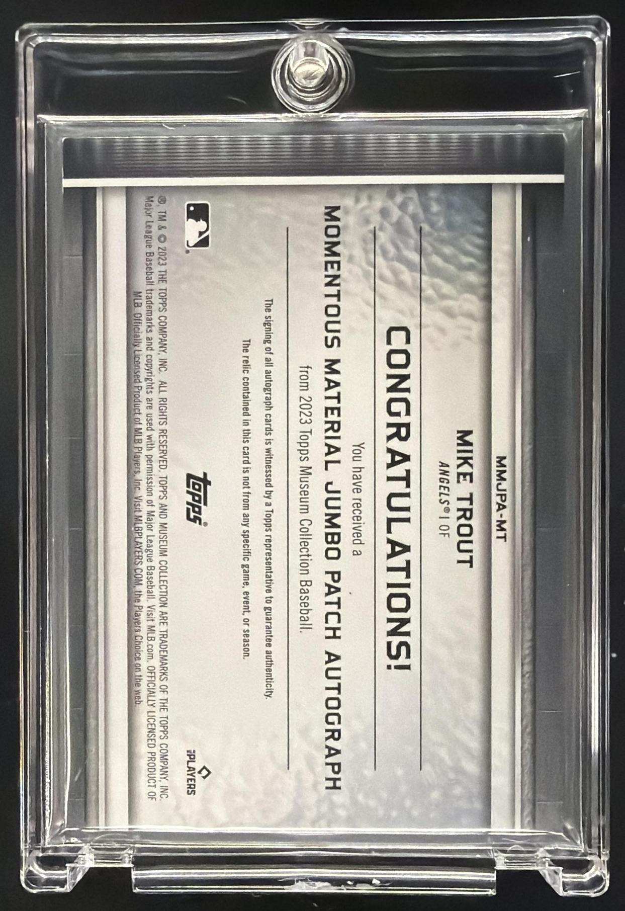 2024 Topps Museum Collection Mike Trout #AA-MT Archival Auto 15/15