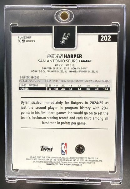 2025-26 Topps Dylan Harper #202 Gold 5/2025 RC DMG