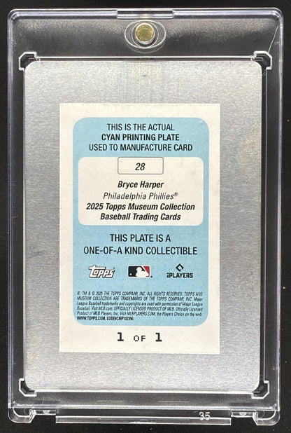 2025 Topps Museum Collection Bryce Harper #28 1/1 Printing Plate