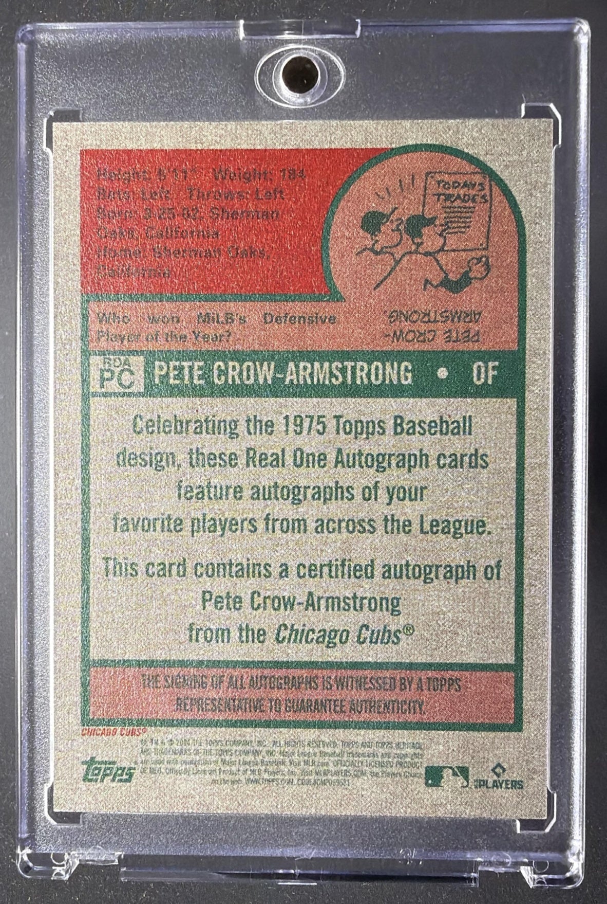 2024 Topps Heritage Pete Crow-Armstrong #ROA-PC Real One Auto RC