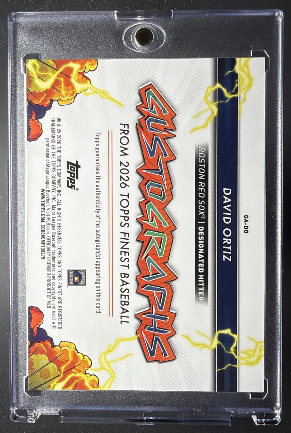 2026 Topps Finest David Ortiz #GA-DO Gustograph Auto /25