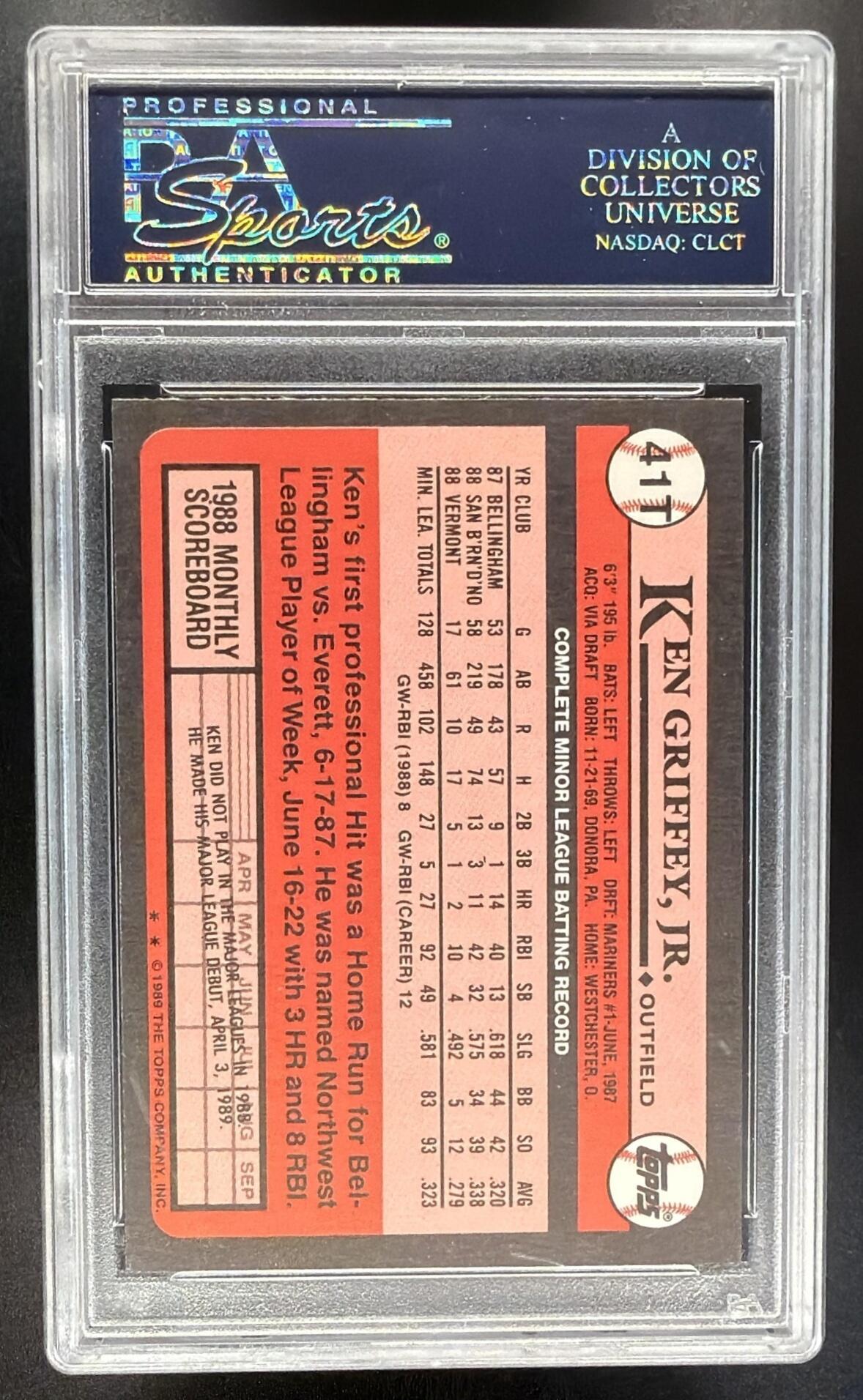 1989 Topps Traded Ken Griffey, Jr. #41T RC PSA 10 Mariners