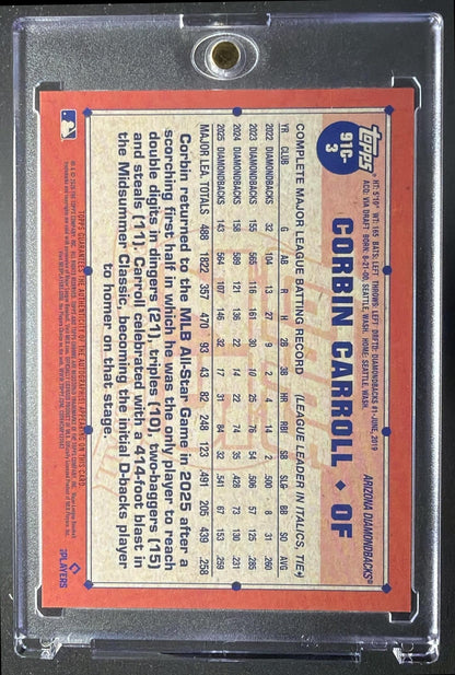 2026 Topps Series 1 Corbin Carroll #91C-3 1991 Chrome Auto Silver Pack Gold Mojo Refractor /50