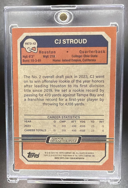 2023 Topps Composite CJ Stroud #1973-12 1973 Football Orange Refractor 15/25 RC