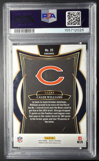 2024 Panini Select Caleb Williams #25 Concourse RC PSA 10