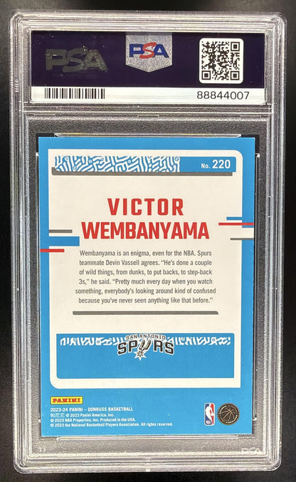 2023-24 Panini Donruss Victor Wembanyama #220 RC Rated Rookie PSA 10