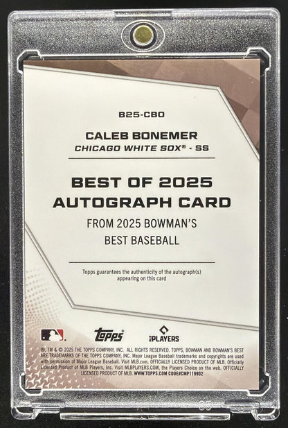 2025 Bowman's Best Caleb Bonemer #B25-CBO Best of Auto Printing Plates Yellow 1/1