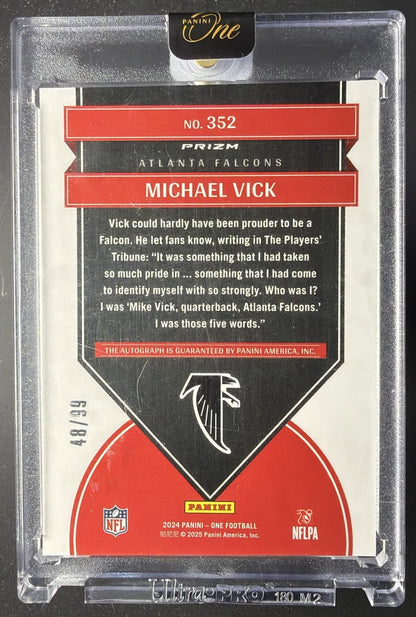 2024 Panini One Michael Vick #352 Once in a Franchise Auto 48/99