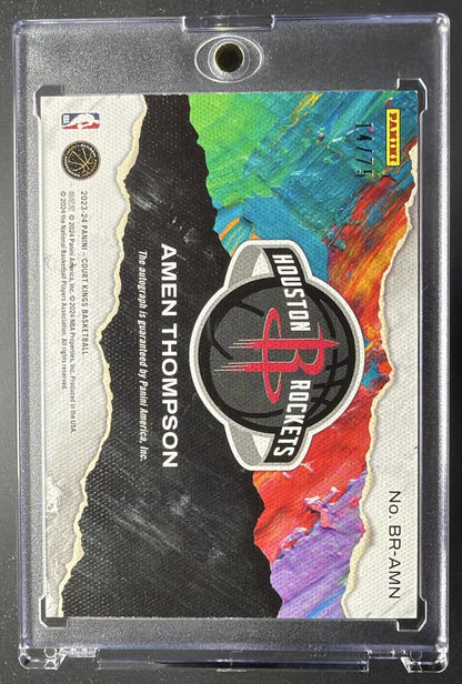 2023-24 Panini Court Kings Amen Thompson #BR-AMN Brush Strokes 14/75 RC Auto