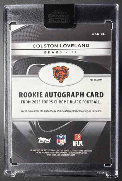 2025 Topps Chrome Black Colston Loveland #RAU-CL Rookie Auto Refractor 41/299 RC