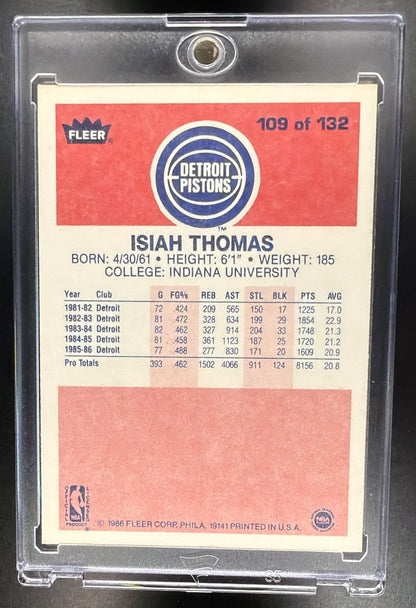1986-87 Fleer Isiah Thomas #109 RC Pistons