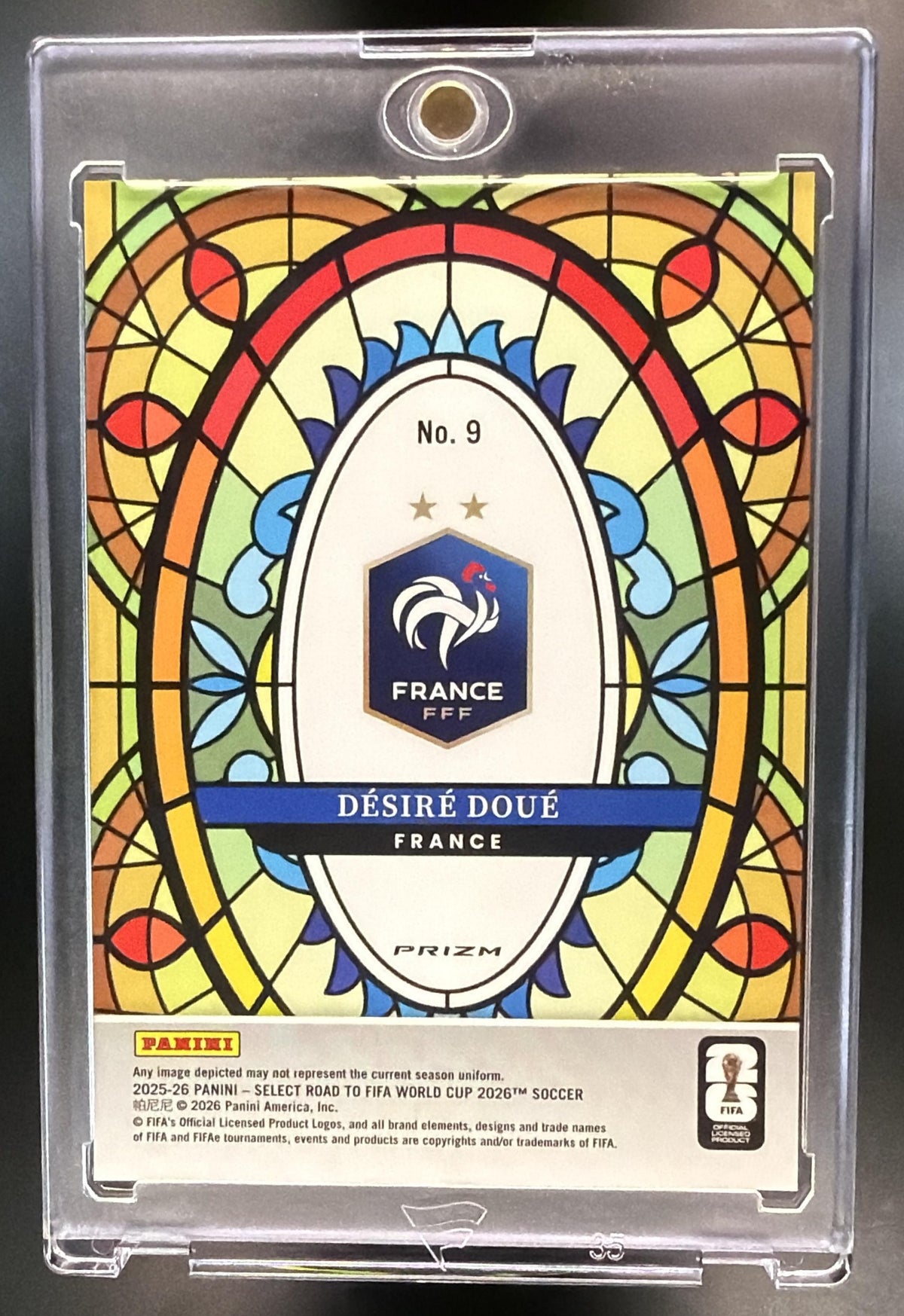 2025-26 Panini Select Road to FIFA World Cup Desire Doue #9 Stained Glass