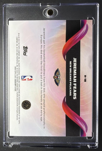 2025-26 Topps Chrome Jeremiah Fears #H-18 Helix RC SSP