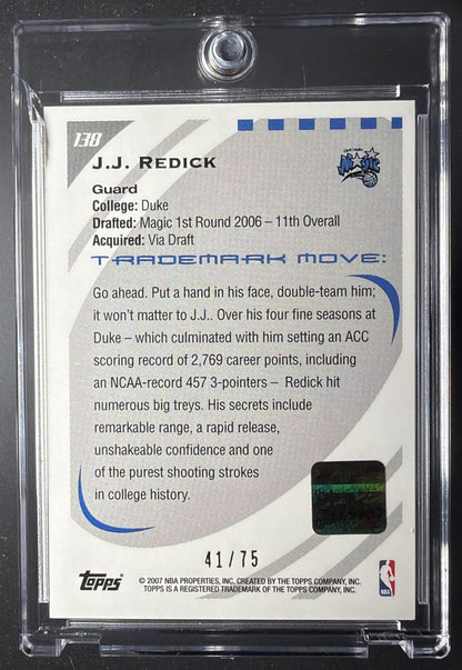 2007-08 Topps J.J. Redick #106 Trademark Moves Rookie Auto /75