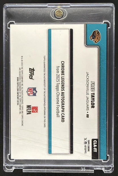 2025 Topps Chrome Fred Taylor #CLA-FT Legends Auto Gold Refractor 37/50
