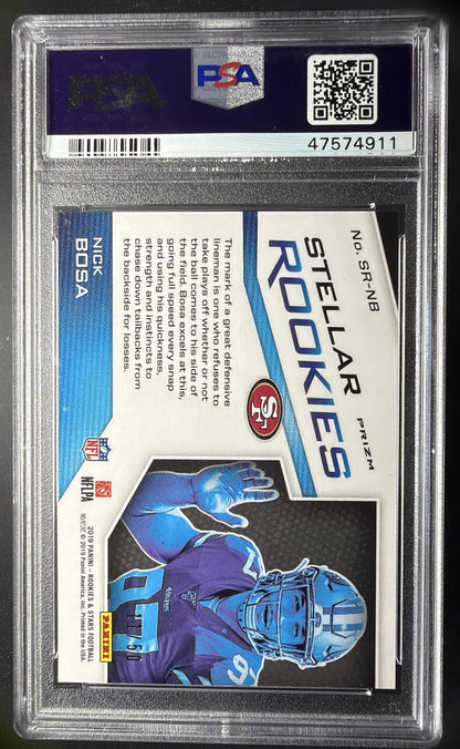 2019 Panini Rookies & Stars Nick Bosa #SR-NB Stellar Pink 11/50 RC PSA 10