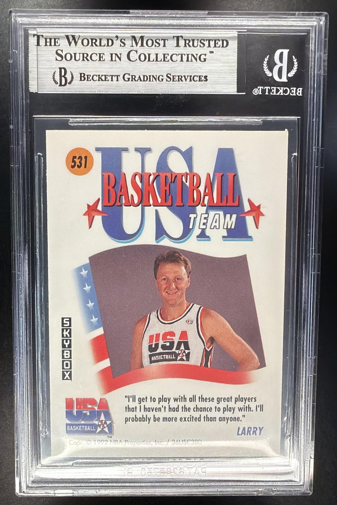 1991-92 Skybox Larry Bird #531 IP Auto BGS Auth