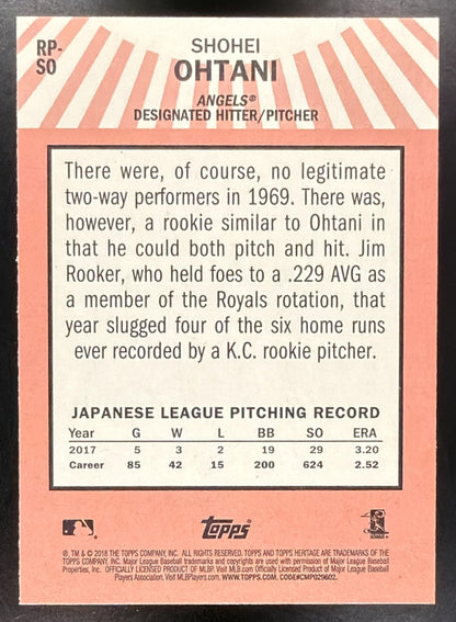 2018 Topps Heritage Shohei Ohtani #RP-SO Rookie Performers RC Angels