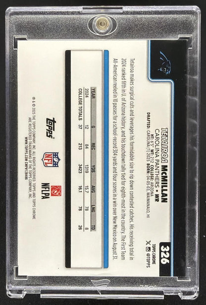 2025 Topps Chrome Tetairoa McMillan #326 Rookie Image Variation SP RC Black /10