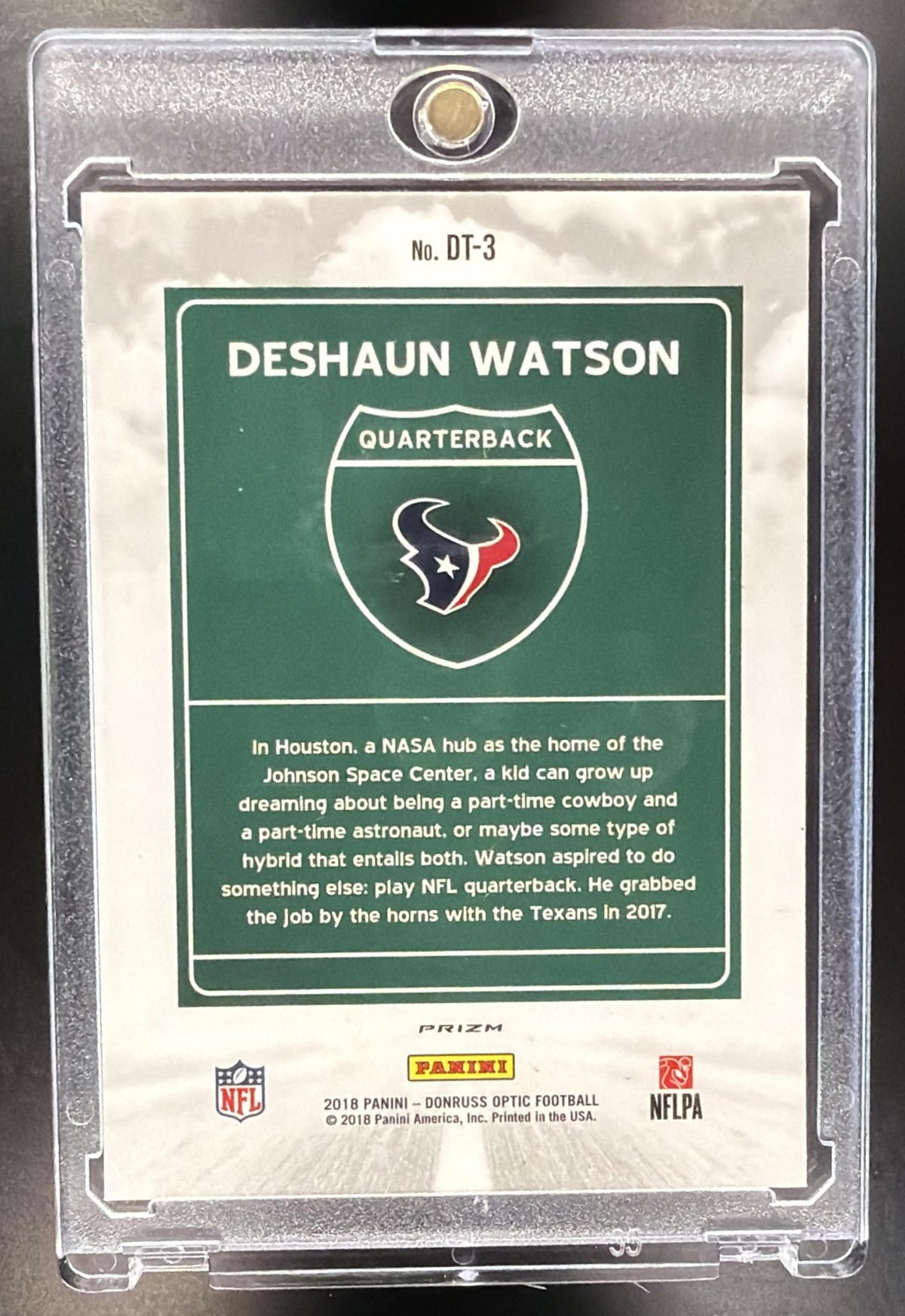 2018 Panini Donruss Optic Deshaun Watson #DT-3 Downtown SSP
