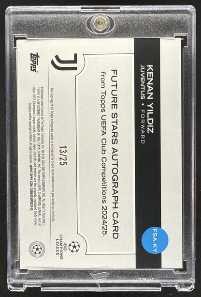2024 Topps UEFA Club Kenan Yildiz #FSA-KY Future Stars Auto Orange /25