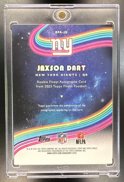 2025 Topps Finest Jaxson Dart #RFA-JD Rookie Auto RC