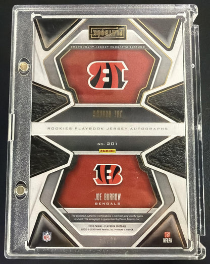 2020 Panini Playbook Joe Burrow #201 Rookie Patch Auto /99